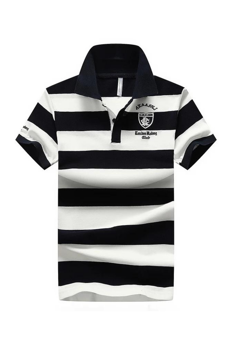 Short Sleeve Polo Shirts for Men Polo Shirt Cotton Summer Casual Business Classic Striped Polo shirt