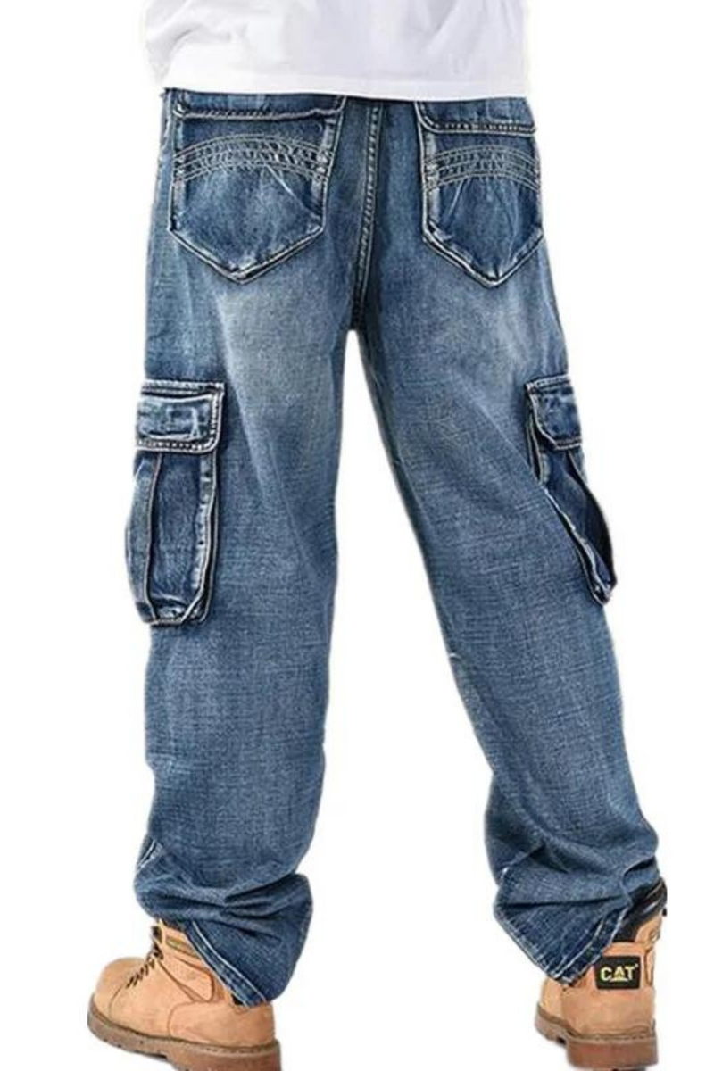 Trend Jeans Man Denim Pants Autumn Winter Trousers Loose Fertilizer Men