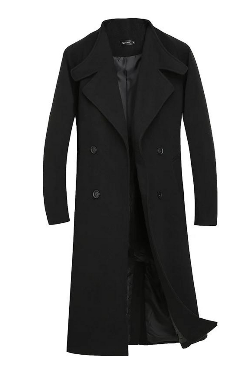 Autumn Winter Medium Length Jacket Thickened Woolen Coat Loose Casual Double Breasted Trench Coat