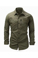 Men Outdoor Cargo Shirts Man Multi Pockets Loose Shirts Casual Shirts