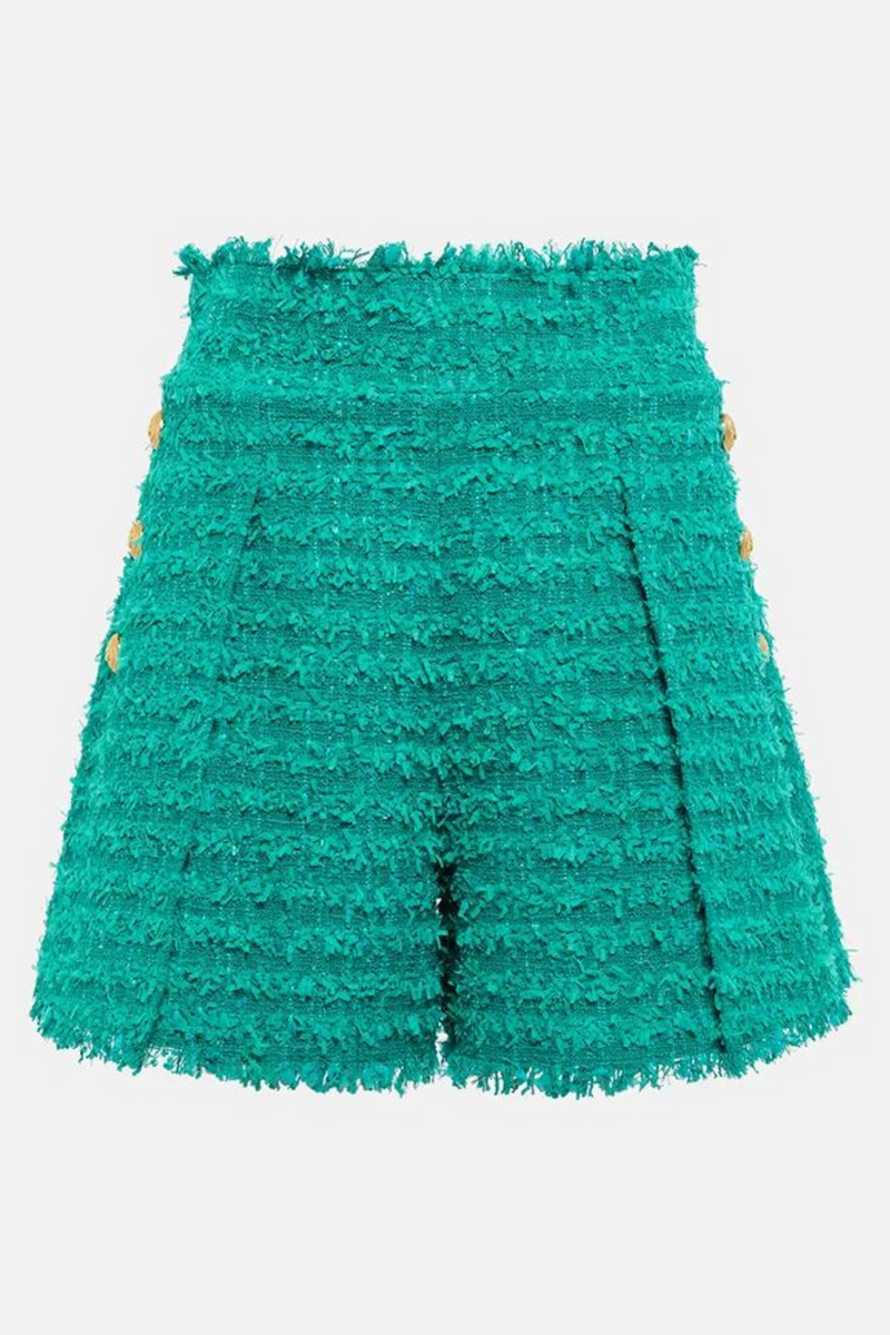 Women's Tassel Fringed Tweed Shorts