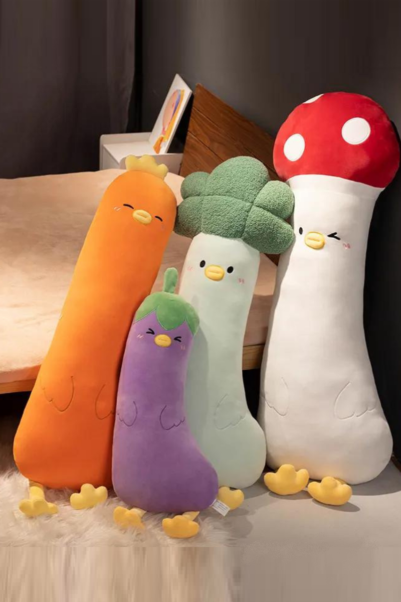 Soft Stuffed Plants Vegetables Mushroom Eggplant Broccoli Carrot Cosplay Chicken Toys