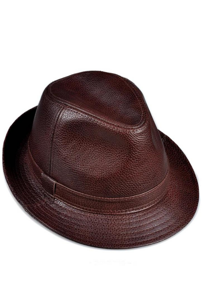 Leather British Top Hats For Men Gentleman Fedora Leather Short Brim Shower Topper Panama Caps
