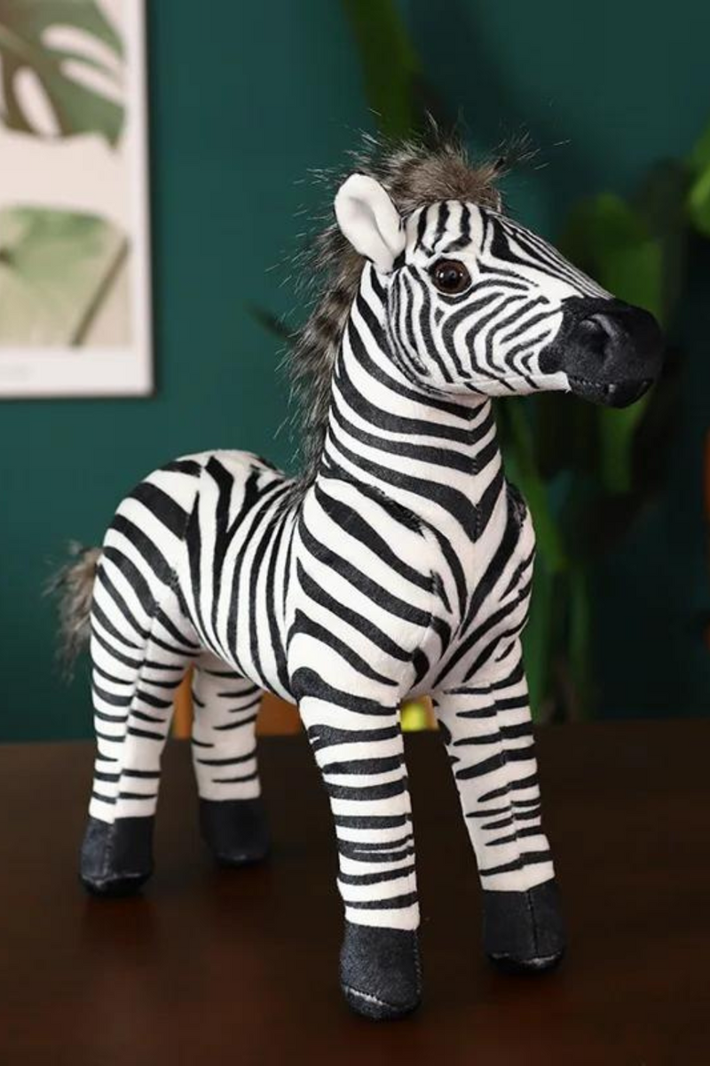 Zebra Plush Dolls Stuffed Animal Realistic Horse Classic Toy Gift