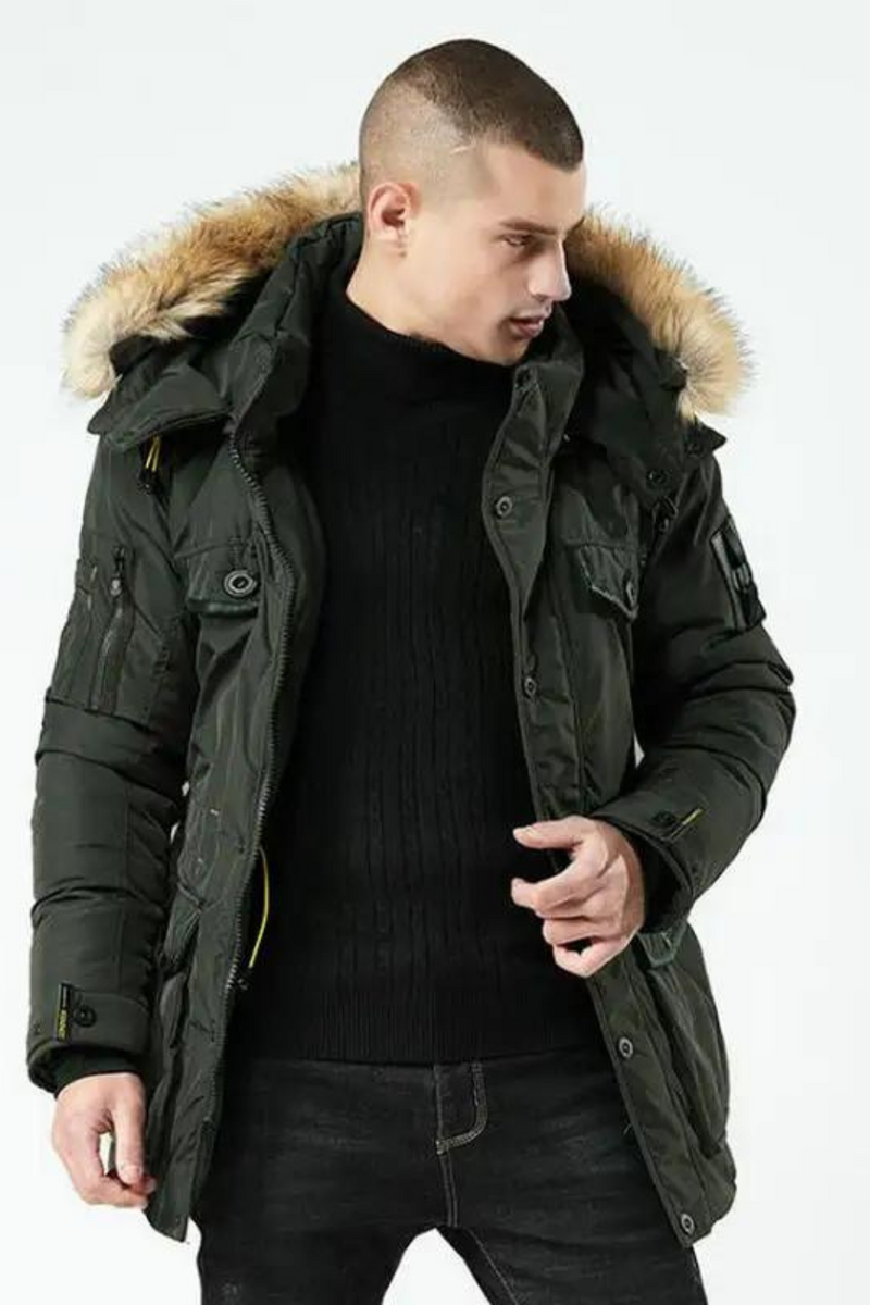 Winter Jacket Men Stand Collar Male Parka Jacket Mens Solid Thick Jackets and long Coat Man Parkas