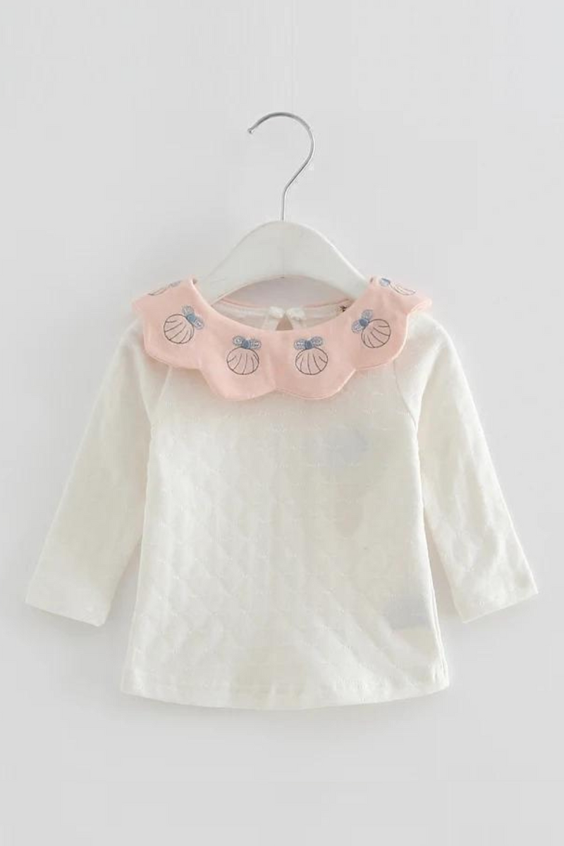Girls Shirt Spring Cute Flowers Collar Shirts Children Clothing Blouse Tops 0-2T