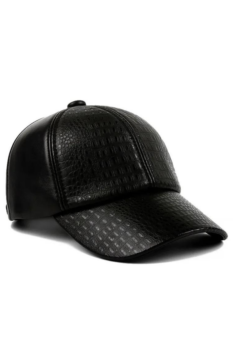 Spring Men High End Casual Leather Baseball Cap Male Outdoor Thin Crocodile Pattern Peaked Hats Adjustable Trucker