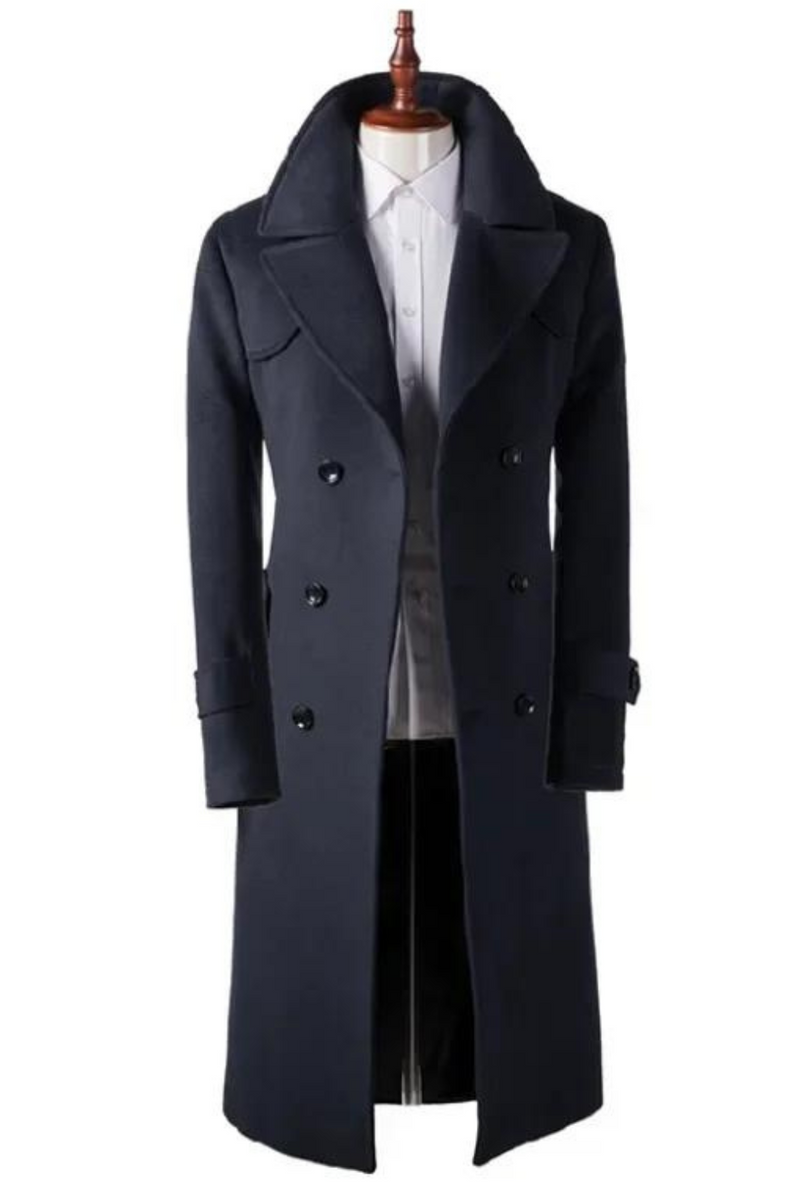 Winter Woolen Overcoat Super Jacket Casual Double Breasted Mens Wool Coat