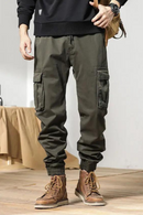 Autumn Winter Retro Casual Pocket Cargo Warm Pants Wear Resistant Outdoor Thicken the Fleece