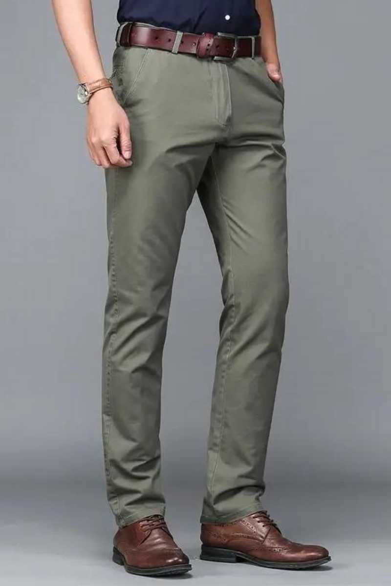 Summer Thin Slim Men Business Suit Pants Streetwear Male Clothing Cotton Solid Casual Straight Trousers