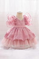 Baby Girl Dress Princess Clothes For Kids First Year Birthday Infant Party Toddler Fluffy Sleeves