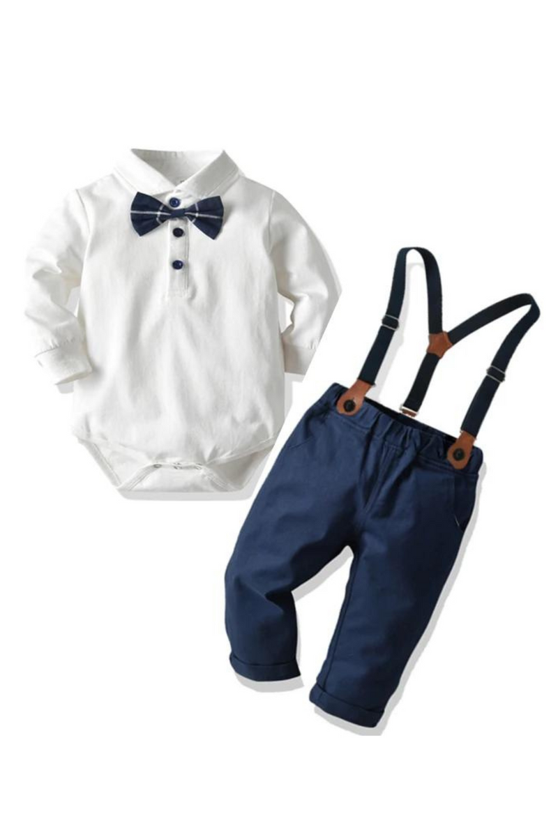 Boys Gentleman Clothes Baby Formal Romper Outfit Newborn Party Birthday Dresses Infant Spring & Autumn Soft Cotton Wear