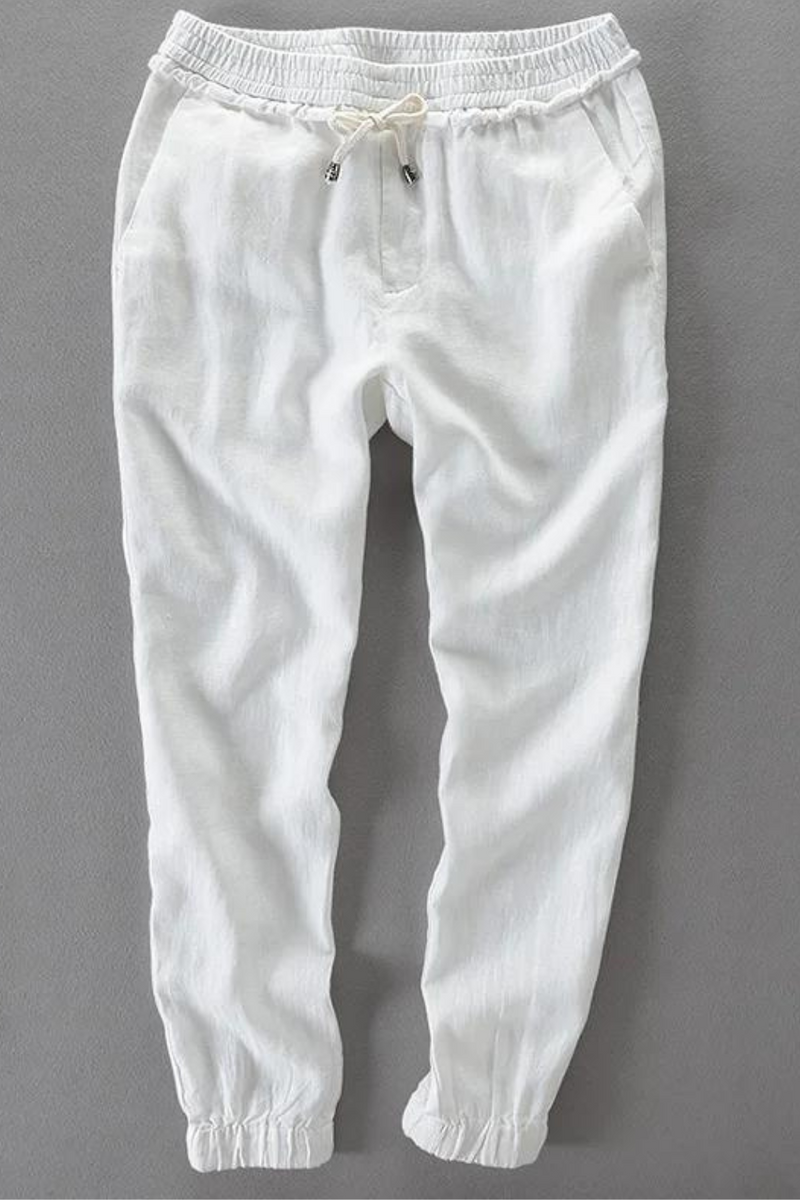 Linen pants men casual loose white pants men large trousers men trousers male