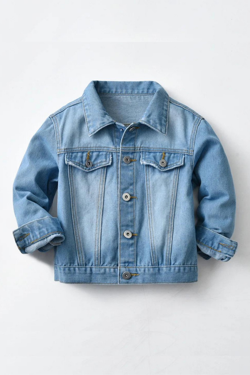 Autumn Winter Denim Jacket For Kids Causal Handsome Children Boys Coat Buttons Outwear 2 to 6 Year Old