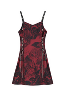 Retro Women's Dress Summer Streetwear Shoulder Gothic Mini Dress Girl