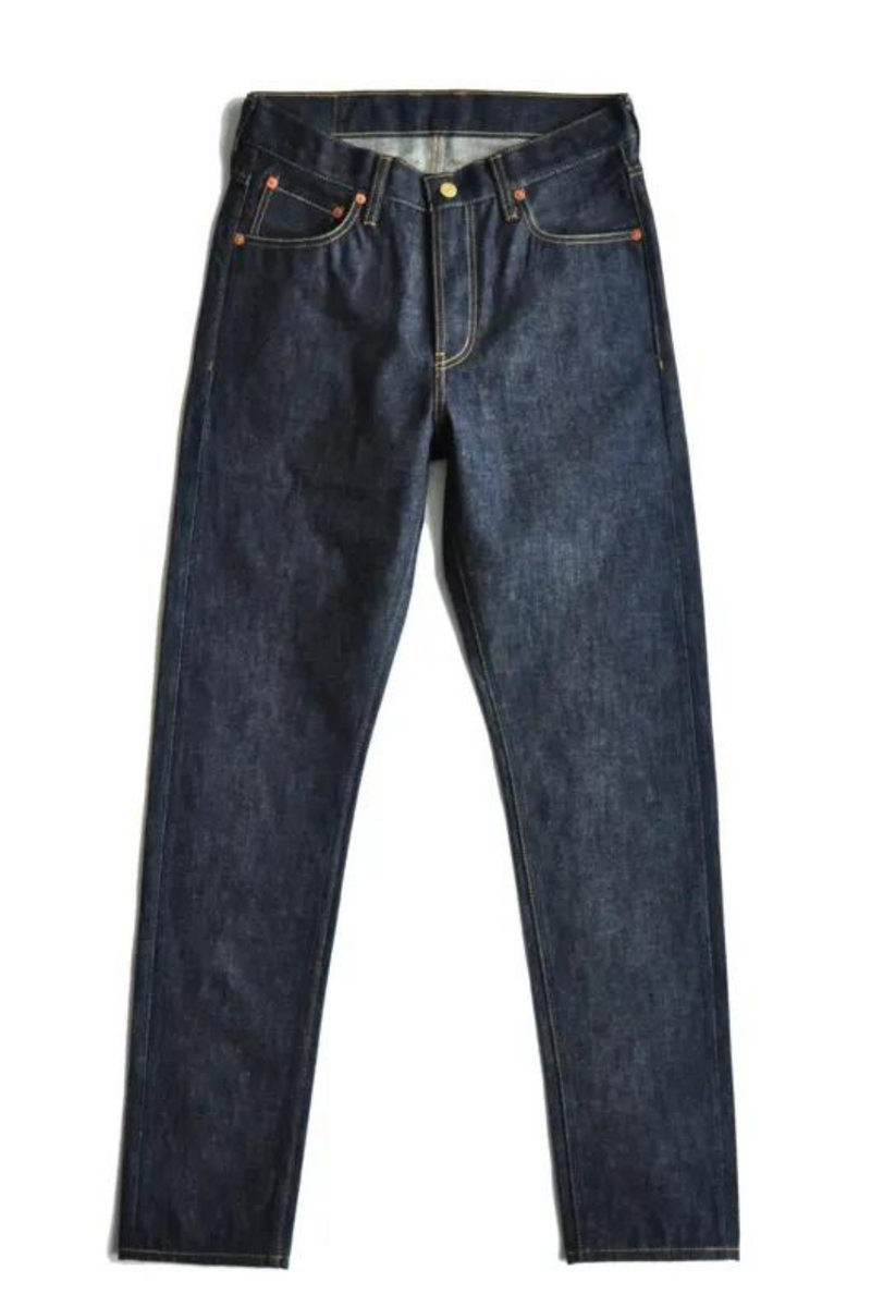 Men Jeans Unsanforized Selvedge Raw Denim Jeans for Men Button Fly Slim Fit 14.5 Oz