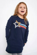 Autumn Spring Stars Beading Princess Girls Dresses Long Sleeve Children's Clothing Birthday Party