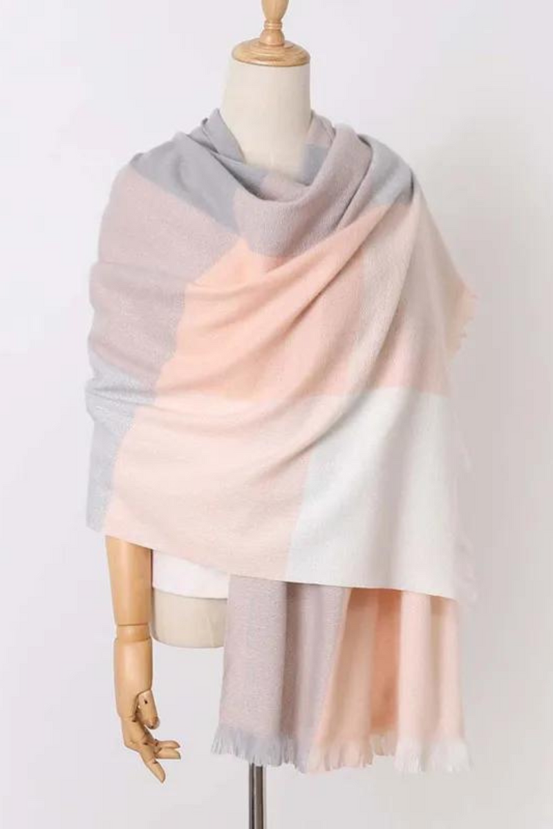 Scarf Women Autumn Imitation Cashmere Plaid Printed Shawl Keep Warm Breathe