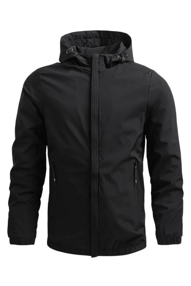 Hooded Jacket Men Solid Windbreaker Jackets Causal Varsity Jacket Camping Coat Male Outdoor Outerwear