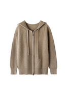 Autumn Winter Knitwear Wool Women Sweater Hooded Cashmere Cardigan