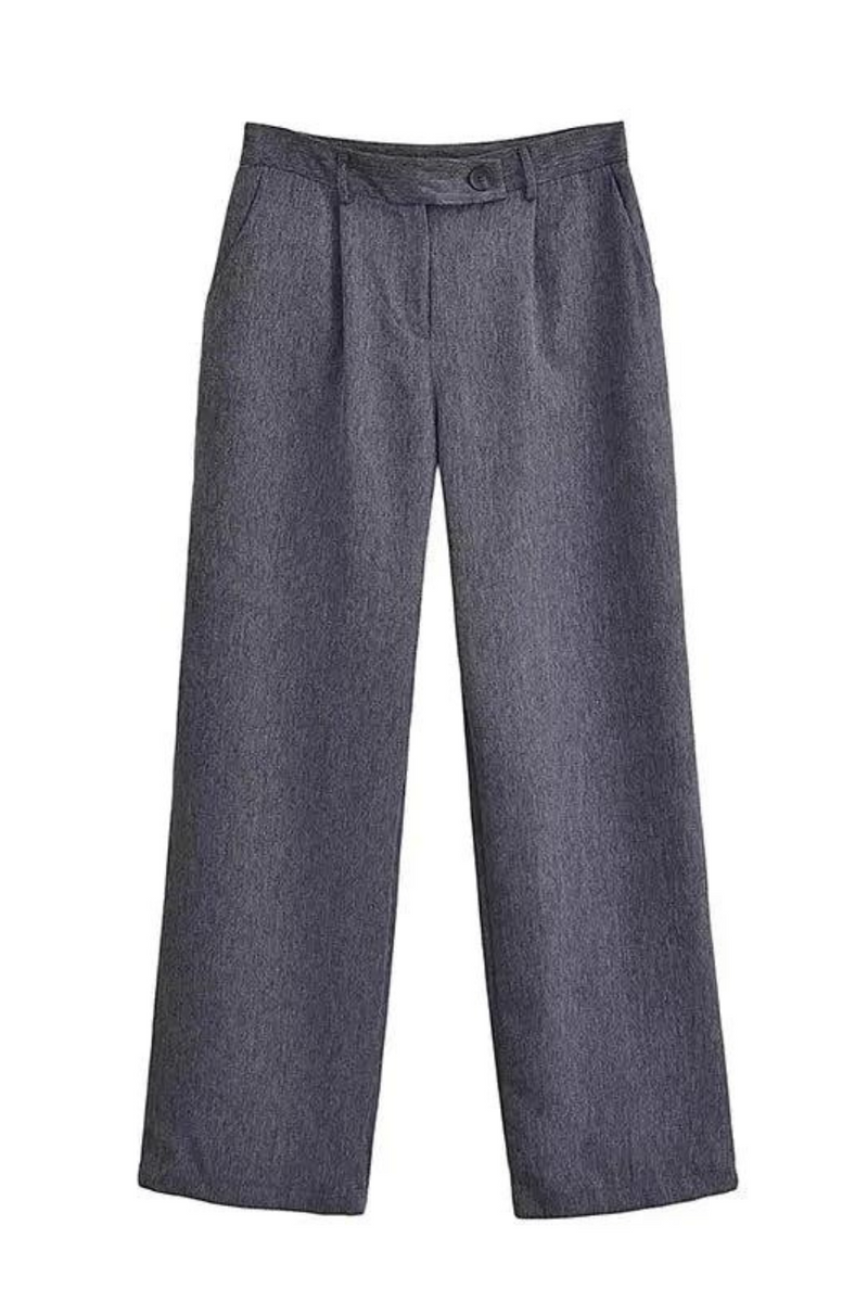 Elegant Women's Spring Dark Office Suit Pants Women's Zipper Trousers
