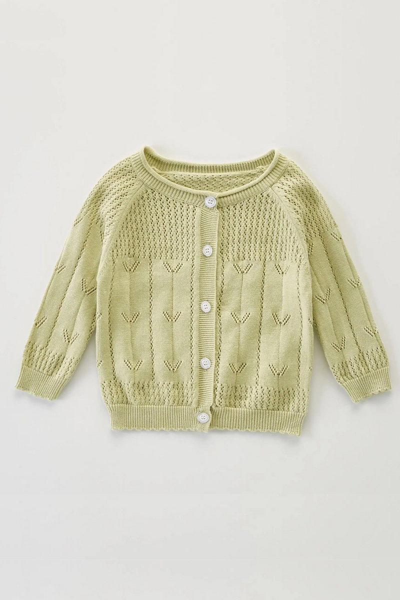 Autumn Children's Thin Knitted Sweater Cardigan Girl Breathable Soft Coats Toddler