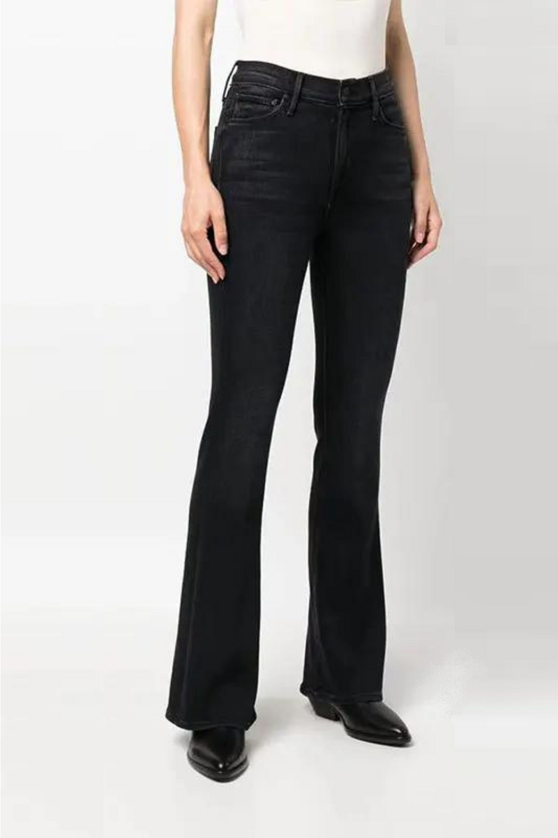Women high waisted Jeans slim versatile elastic Flared denim pants