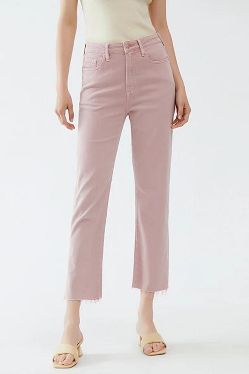 Women Pink ankle-length jeans loose denim pants