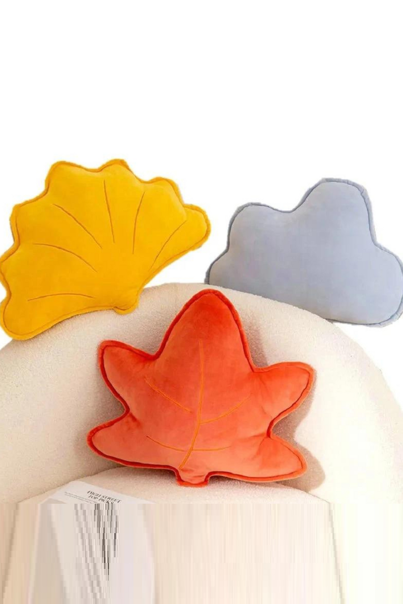 Home Decor Cushion Simple Style Maple Leaf Ginkgo Butterfly Cloud Shape Throw Pillow Office Sofa Decoration  Soft