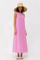 Dress For Women Casual Solid Sleeveless Back Bandage Lace Birthday Dress Long Beach Sundress