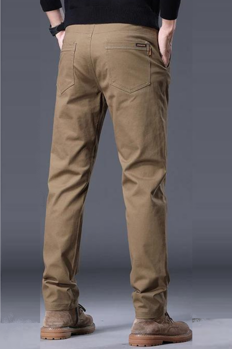 Suit Pants Men's Thickened Straight Cotton Trousers Spring Autumn Business Casual Pants