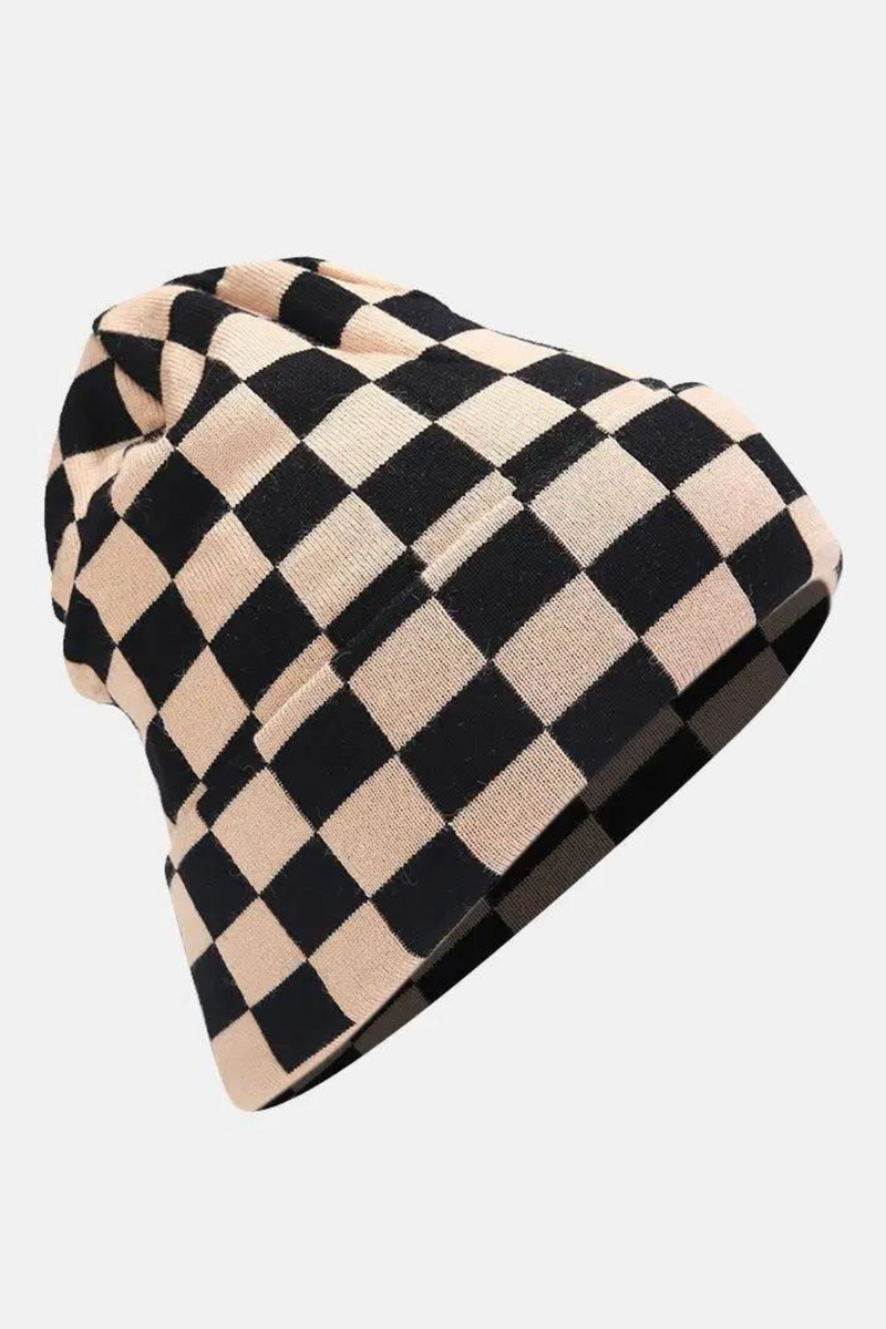 Skullies Beanies Retro Checked Knitted Hat Soft Warm Winter Hats For Women Men Gorros Female Cap