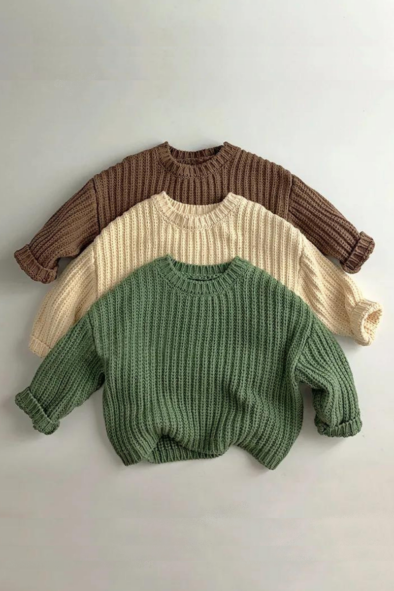 Winter Autumn Kids Sweaters Thicken Brief Loose Style Girls Boys Pullover Base Knitwear Children Clothes