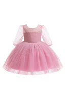 Baby Girls Dress Summer Mesh Bow Little Princess Dress Christmas Birthday Gift 1-6 Years Kids Clothes