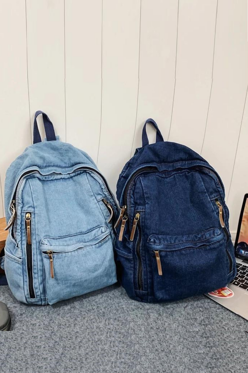 Women Backpack Large Capacity Jeans Rucksack Student