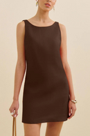 Backless Cotton Linen Women Dresses French Sleeveless Mini Dresses Summer Ladies