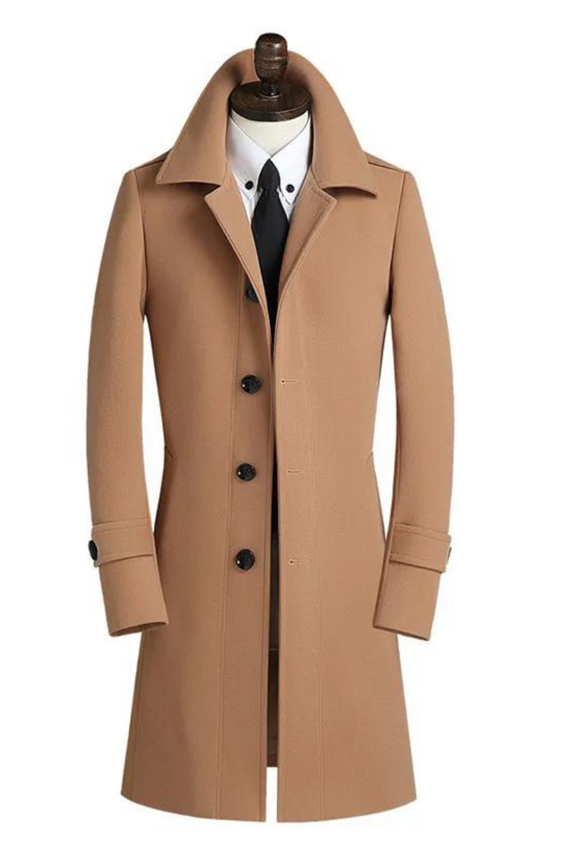Winter wool coat men's overcoat casual cashmere thermal trench outerwear
