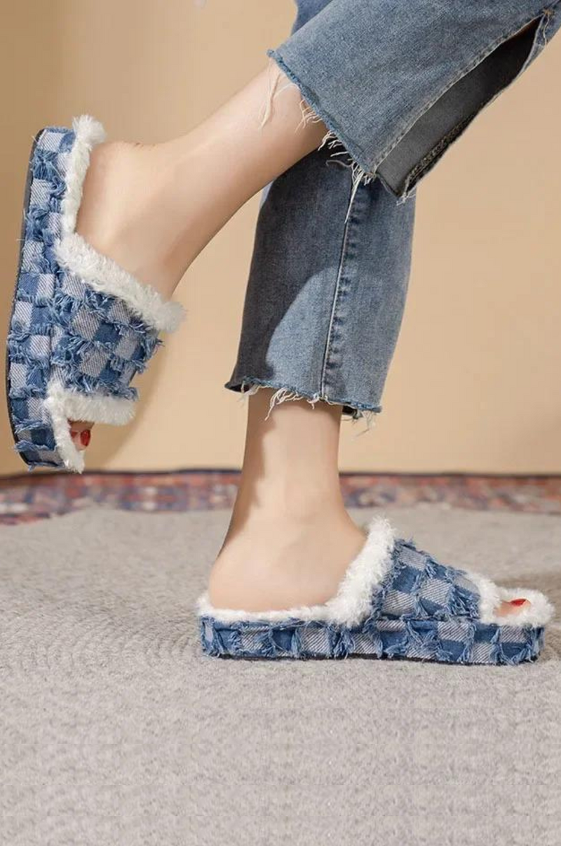 Cross Border Thick Soled Household Cotton Slippers Plush Slippers Women Shoes