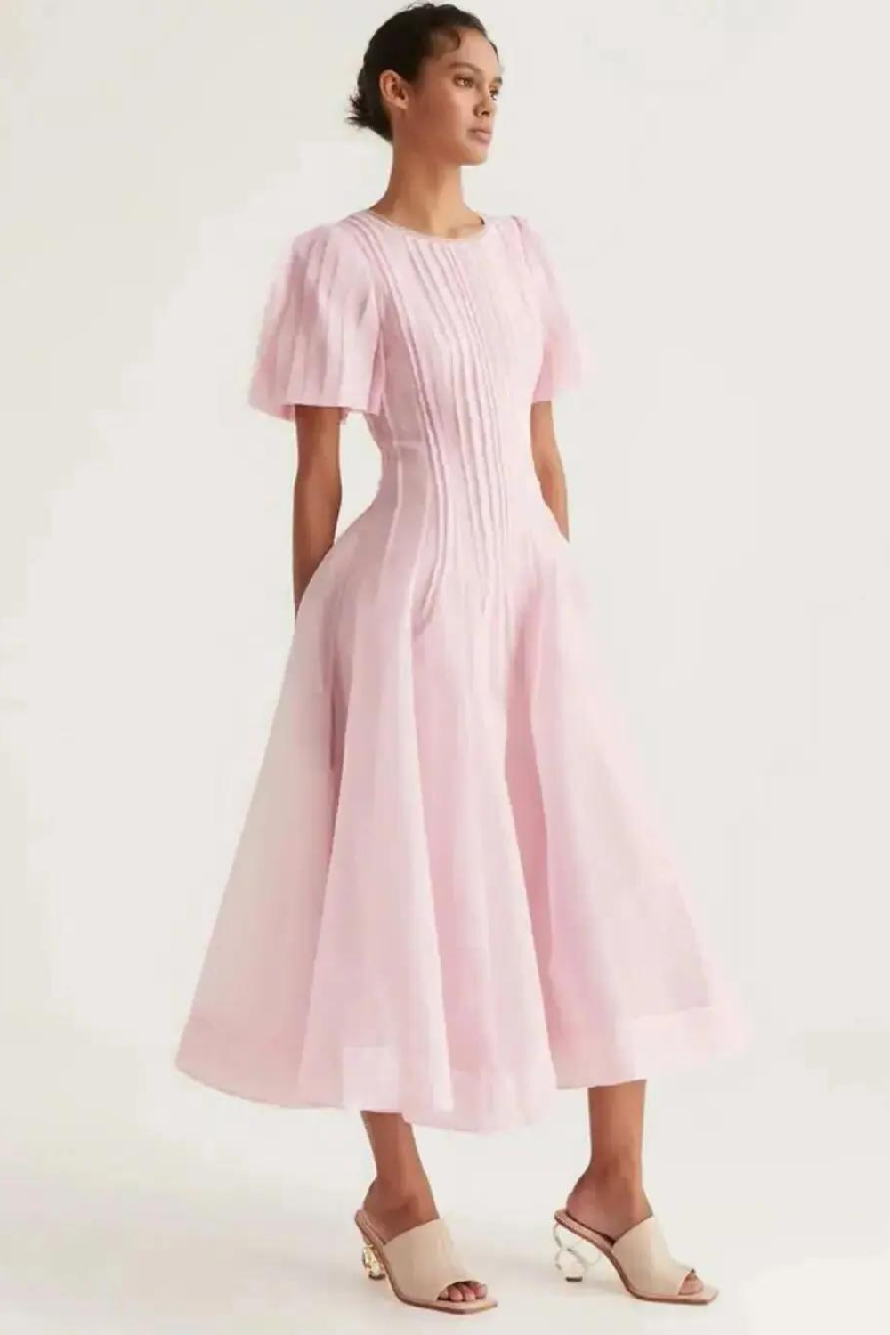 Formal Wear Dresses/Halter Pink Chiffon Ruffle Party Prom Dress