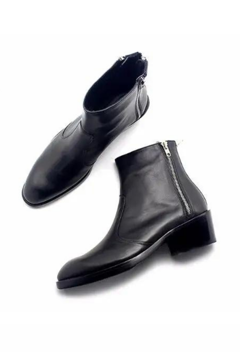 Genuine Leather black dress Shoes Style Men Three-layer zipper boots top selling boots Winter men