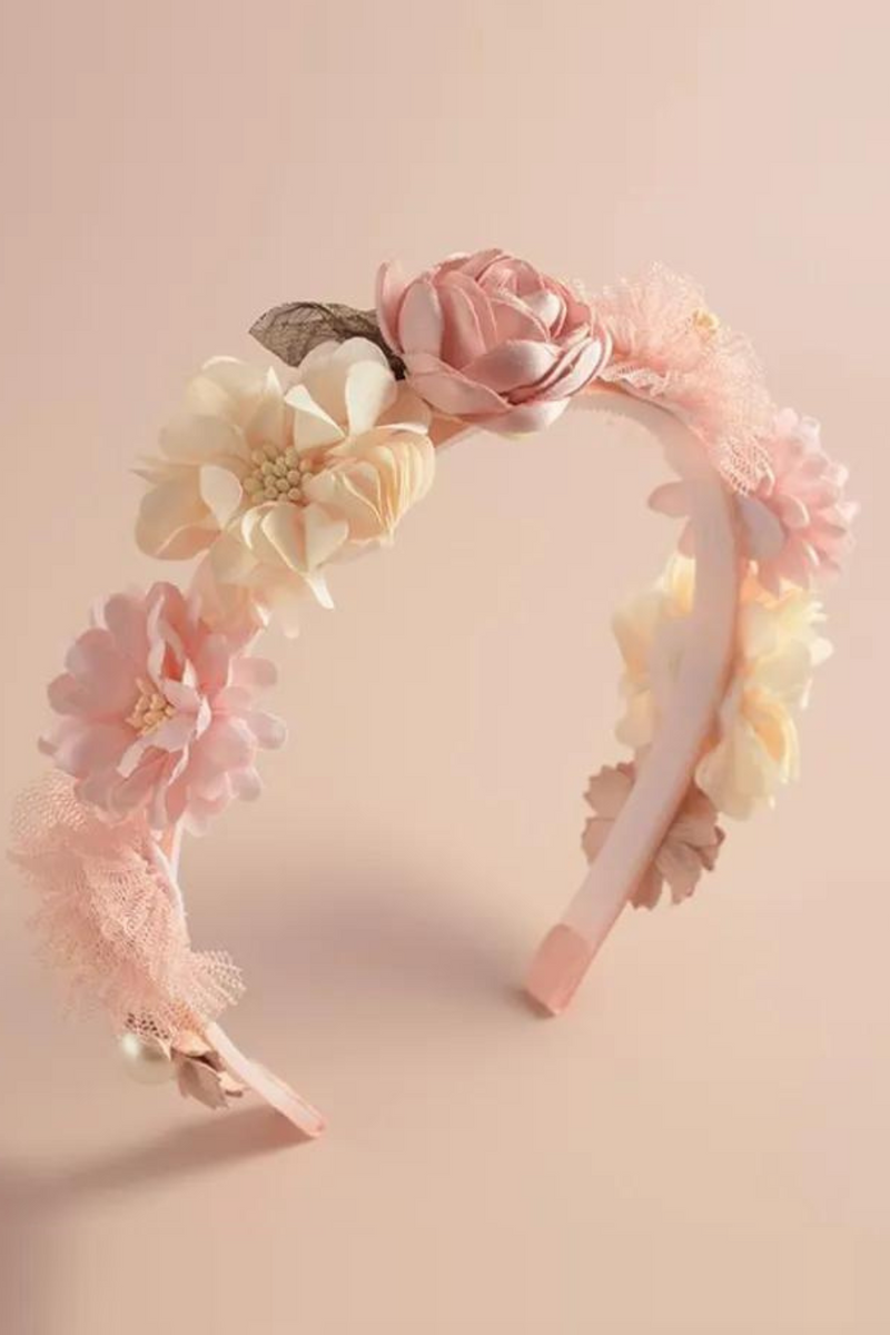 Handmade Flower Girls Headbands Cute Feather Wedding Crown Princess Dance Party Headwear Hoop Accessories