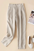 Cotton Linen Pants For Women Casual Wide Leg Pants Button Up Sweatpants