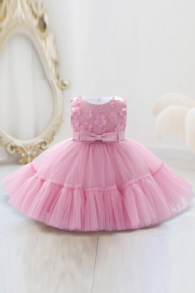 Summer Puffy Birthday Dress For Baby Girl Clothes Baptism Lace Princess Dress Girls Dresses Flower Party Gown