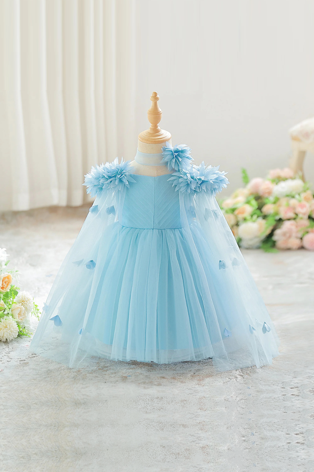 sachin and babi light blue dress Luxury Baby Girl Dresses – Elegant Baby main image 0