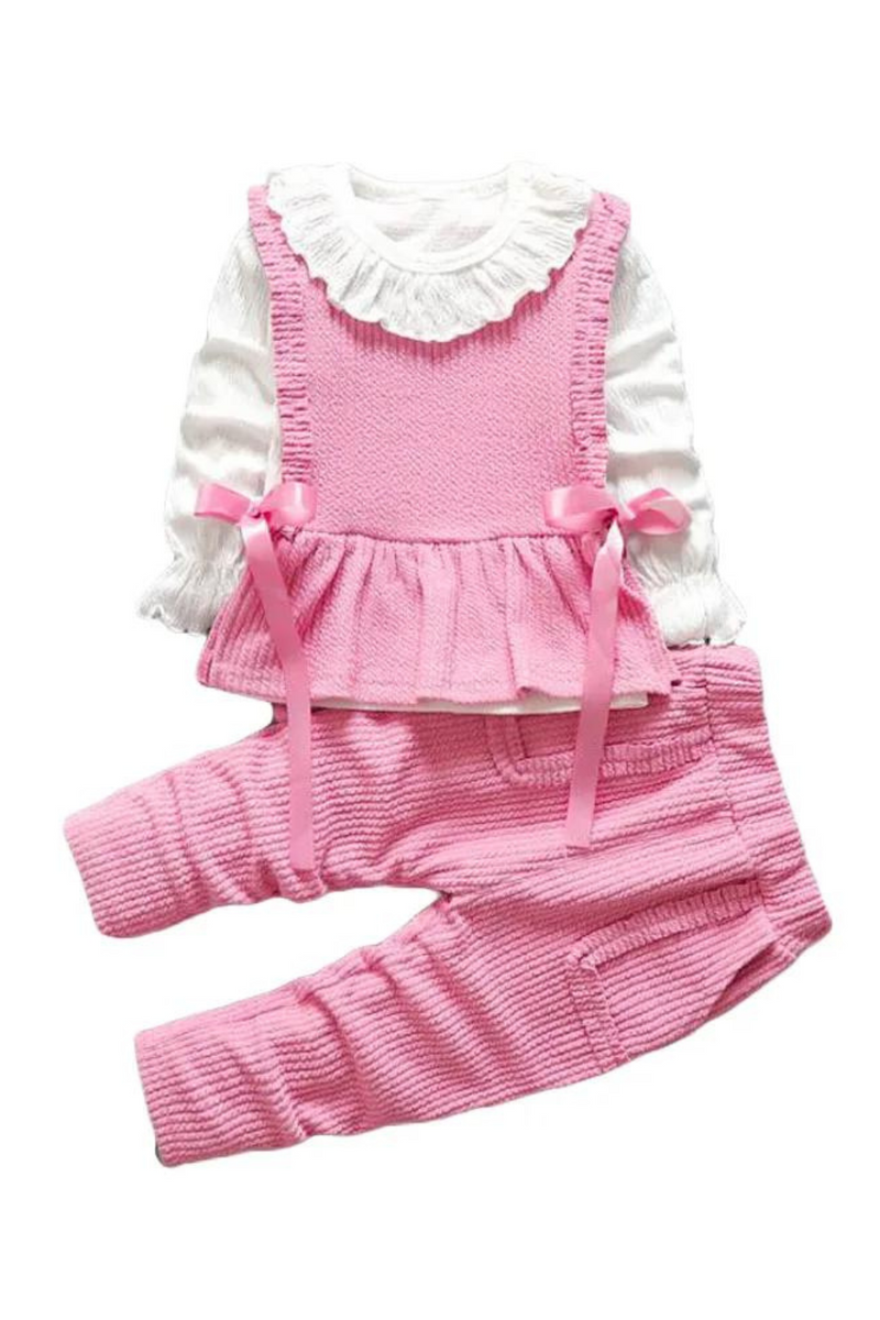 Neborn Baby Girls Lace T Shirt Vest Pants Clothing Set Toddler Children Kids Clothes Sets Girls Ruffle Thanksgiving Outfits