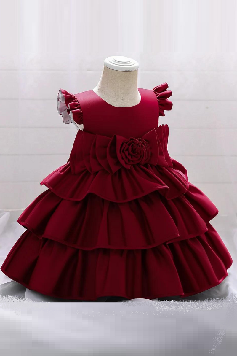 Baby Layered Dress Baby Girls Birthday Party Gown Super Toddler Wedding Baptism Clothes Infant Party Wear