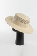 Women Beige Straw Fedora Hats Ladies Summer Hat Hand Woven Sun Hat for Derby Travel Beach Hat