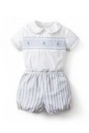 Baby Boy Hand Made Suit Summer Embroidery Boys Spanish Smocked Clothes Set