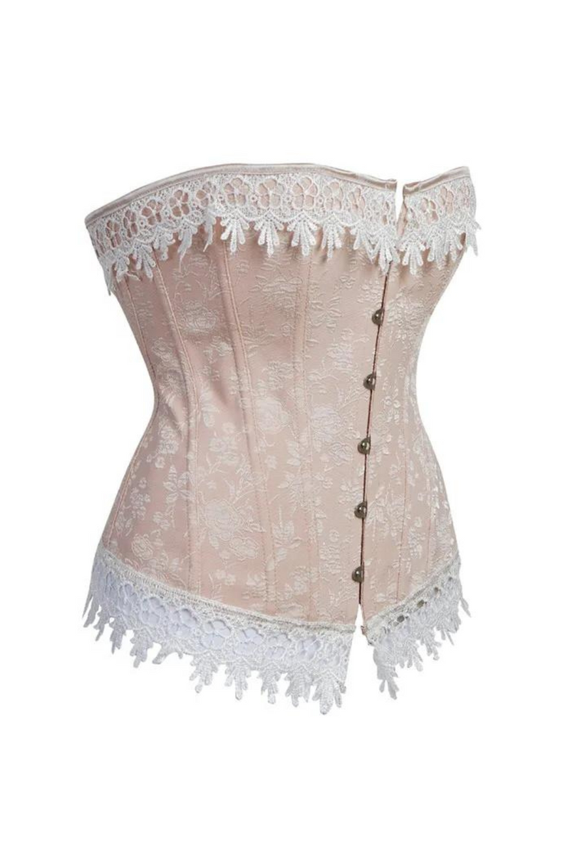 Sexy Women Jacquard Lace Up Boned Overbust Corset Carnival Brocade Breathes Costumes Bustier Corselet  vintage Gorset