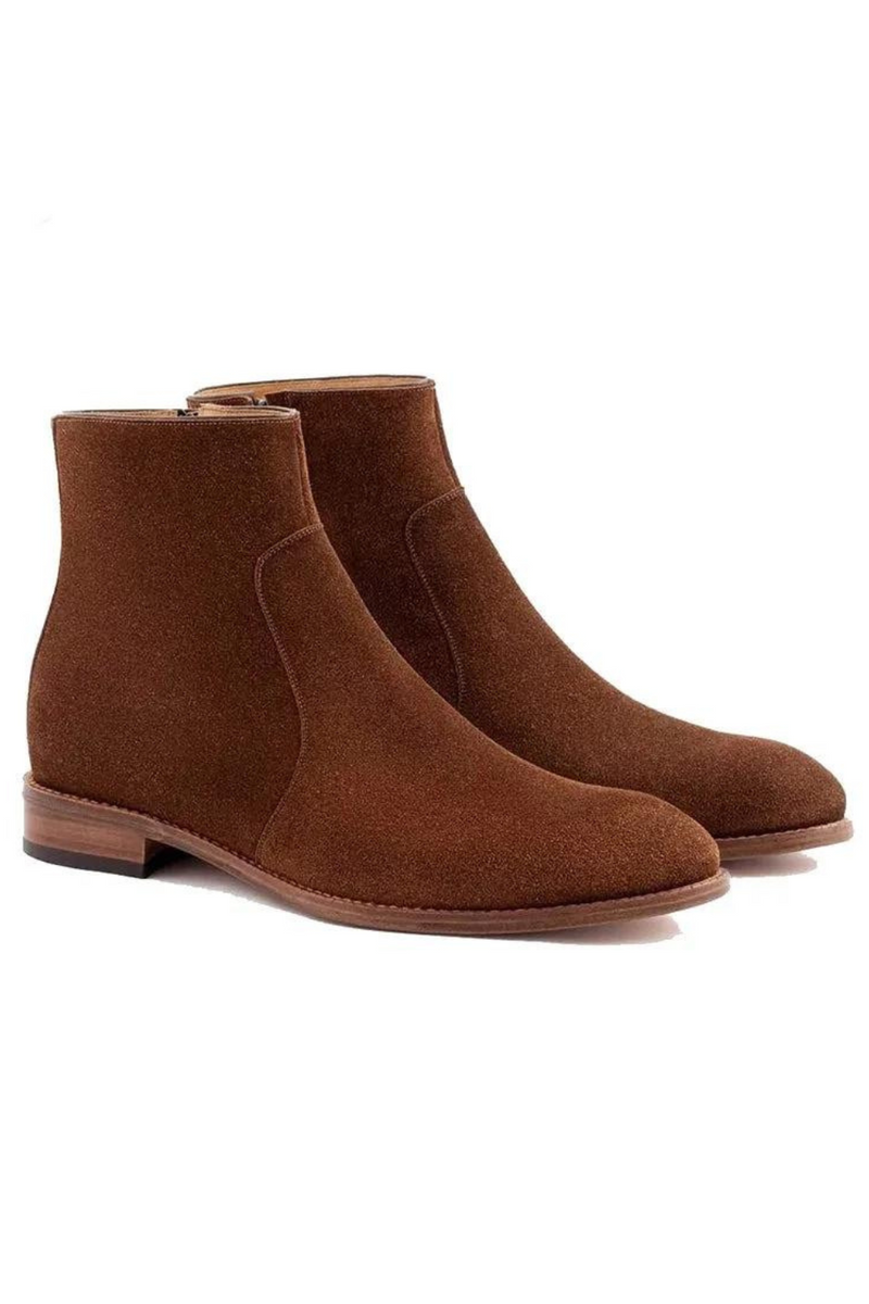 Chelsea Winter Men Work Boots Slip-On Add Velvet High-Top Genuine Leather Best Designer Handmade Man Shoes